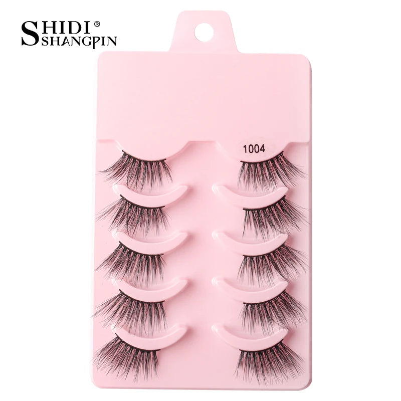 SHIDISHANGPIN 5/10Pairs False Lashes Cat Eye Eyelashes Eyelash Extension 3D Mink Half Lashes Natural Makeup faux Cils maquiagem - Blinksy